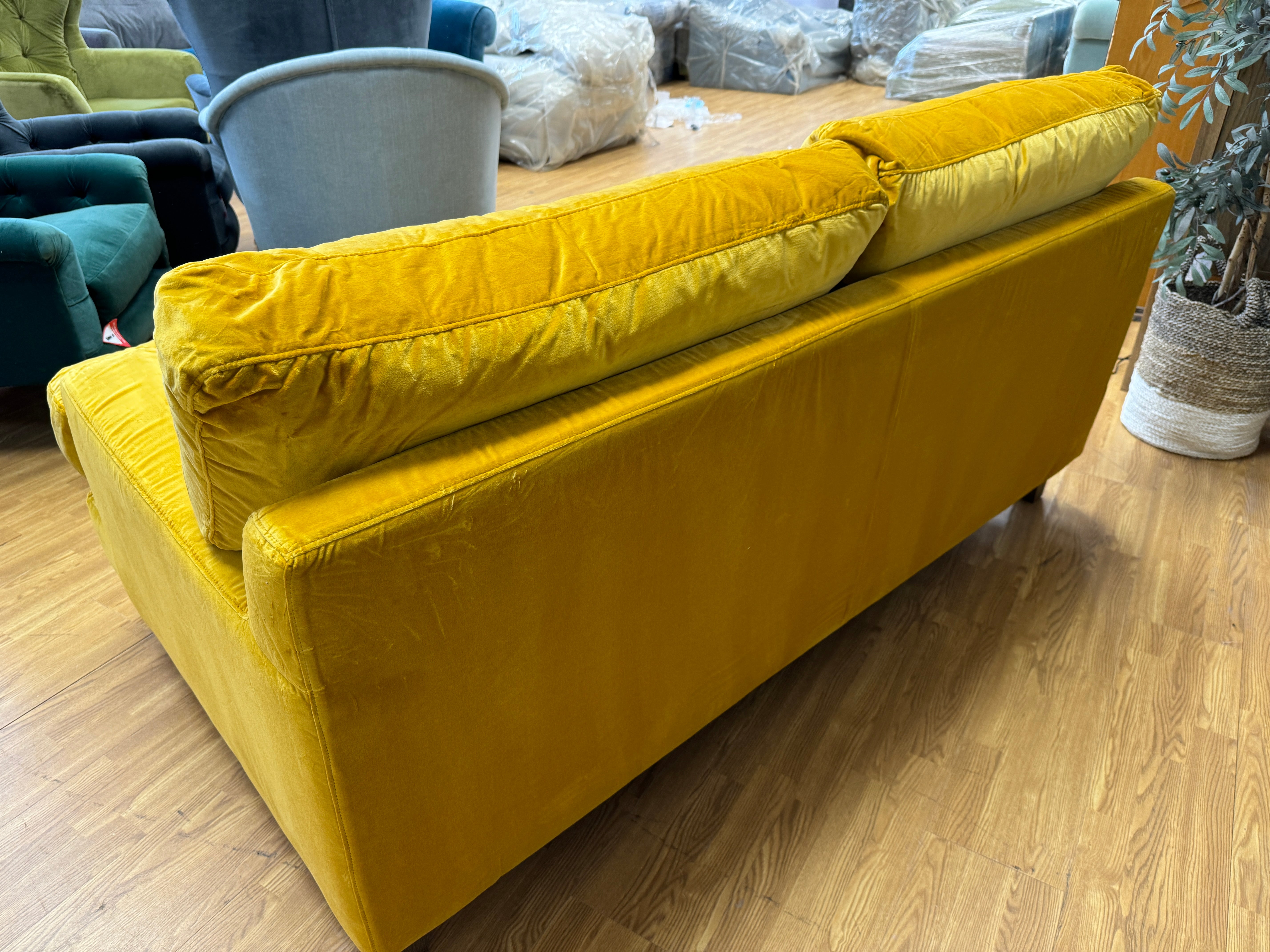 SOFA.COM ISLA 2 Seater sofa Butterscotch Yellow cotton Velvet fabric RRP £2180