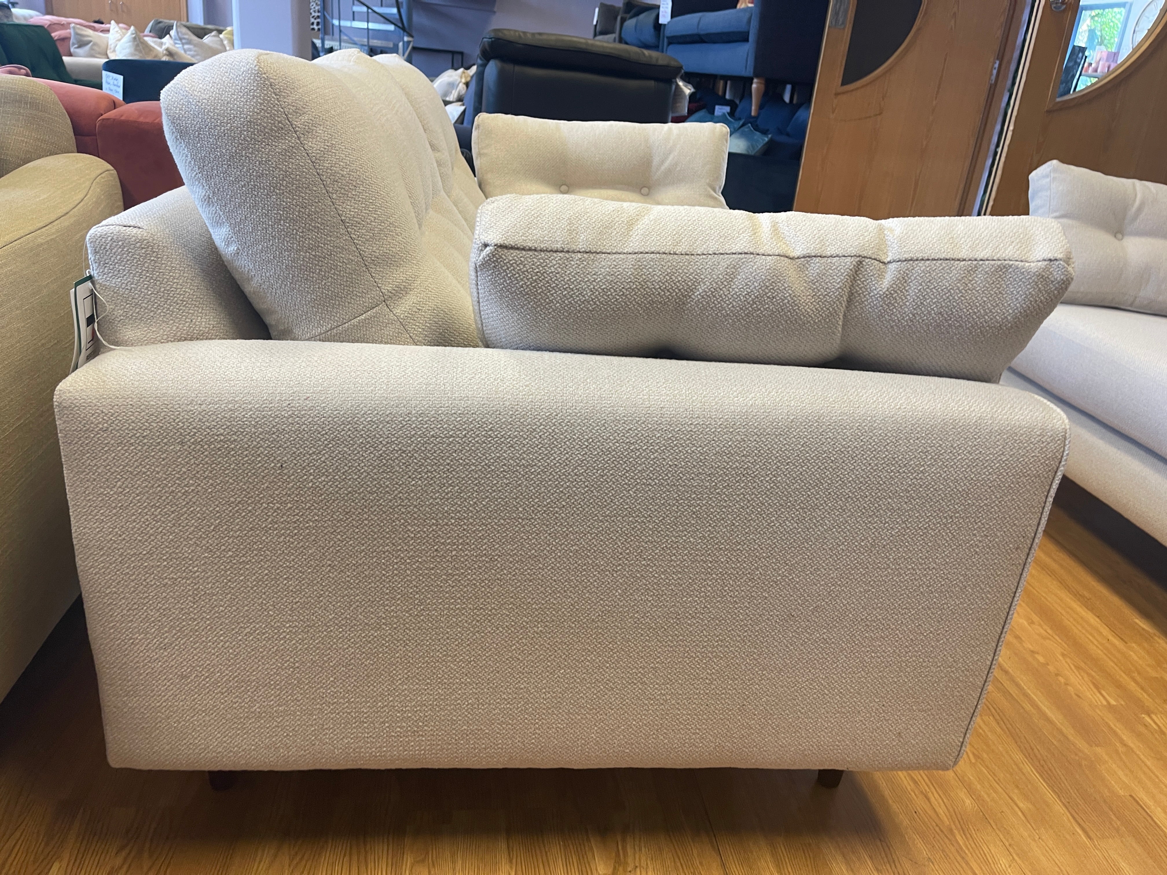 SOFOLOGY MAYA 2 seater standard back sofa in ivory cream basket weave fabric