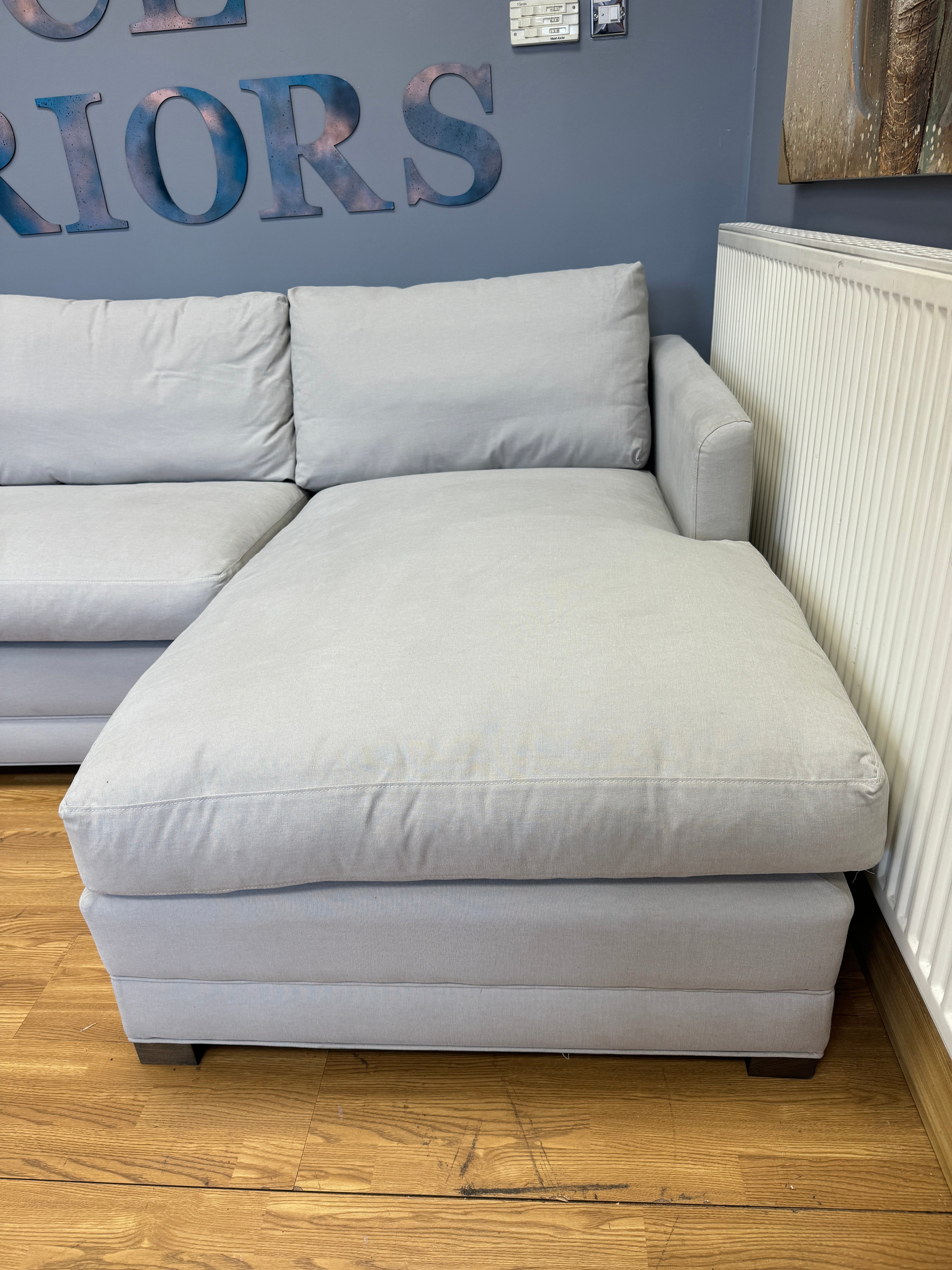 SOFA.COM AISSA large right facing 2 piece chaise sofa in Stoneware Easy Cotton Fabric