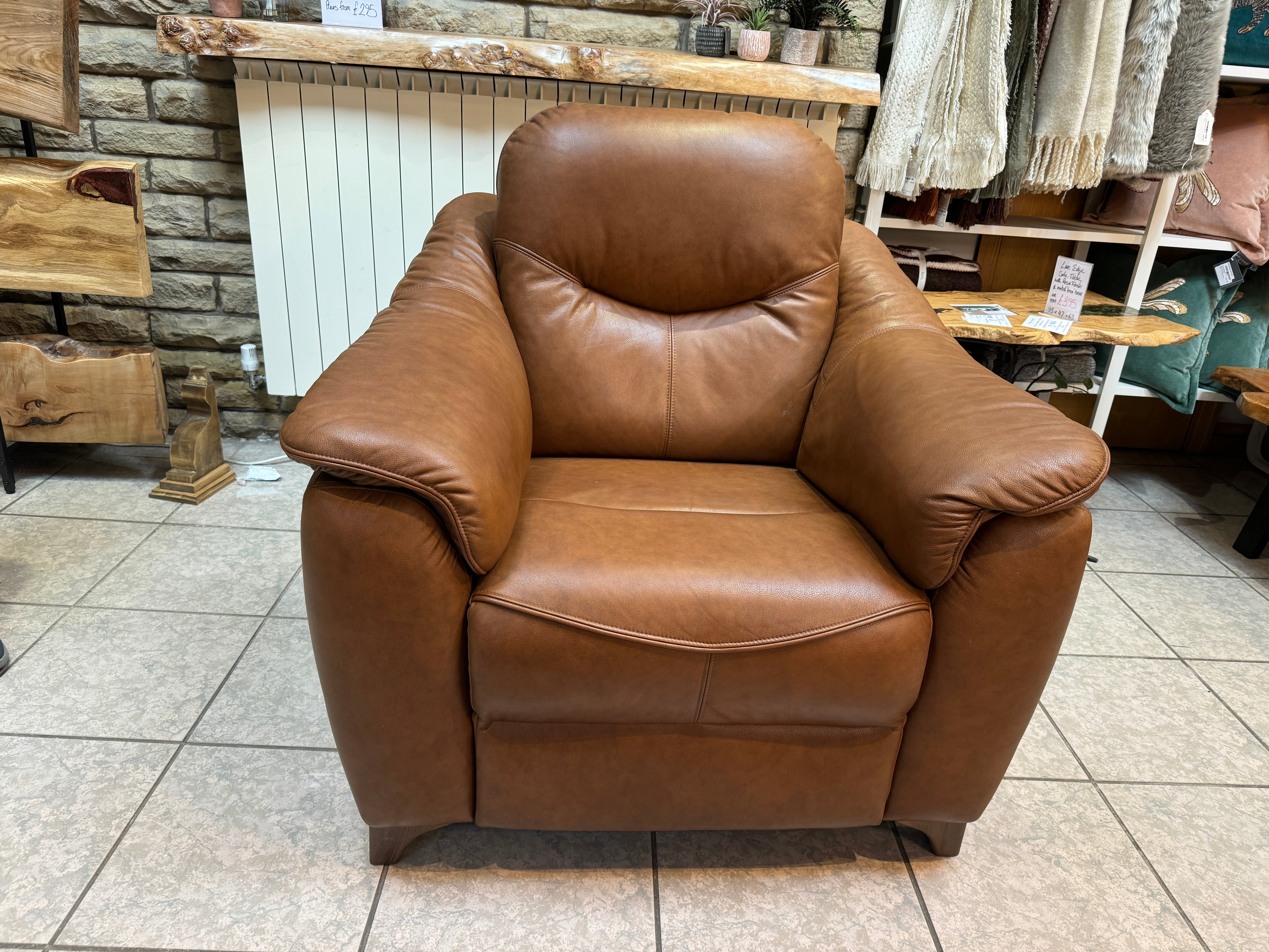 G PLAN JACKSON electric reclining armchair in Dallas tan brown leather