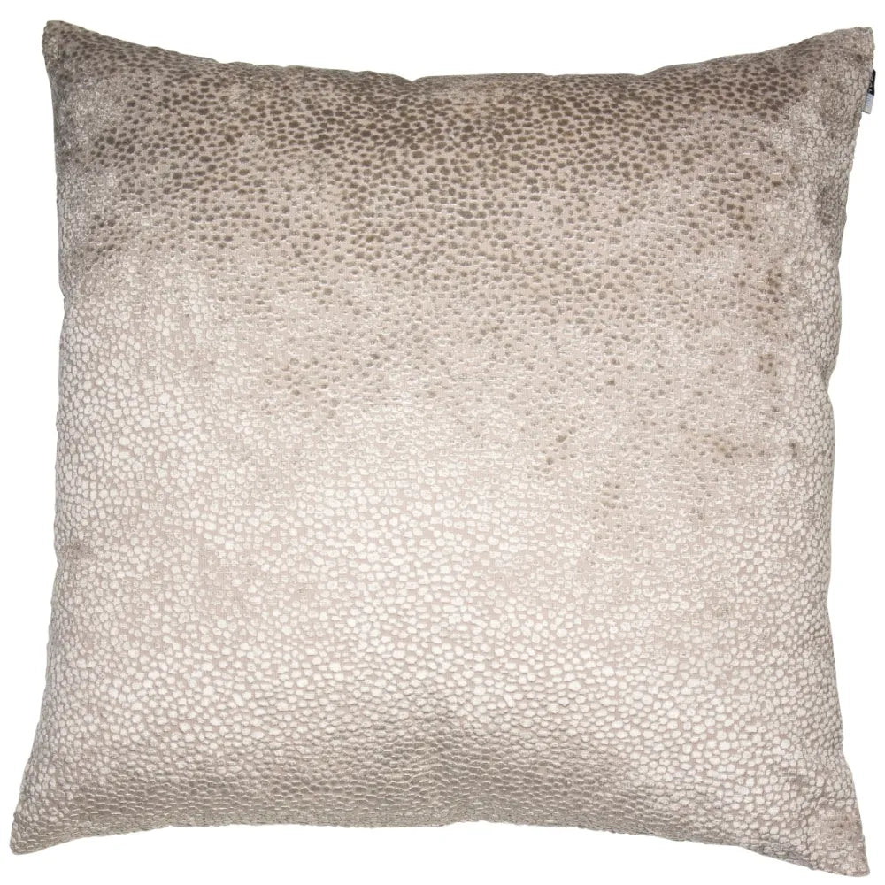 Bingham textured velvet dots feather filled cushion 56 x 56cm Taupe