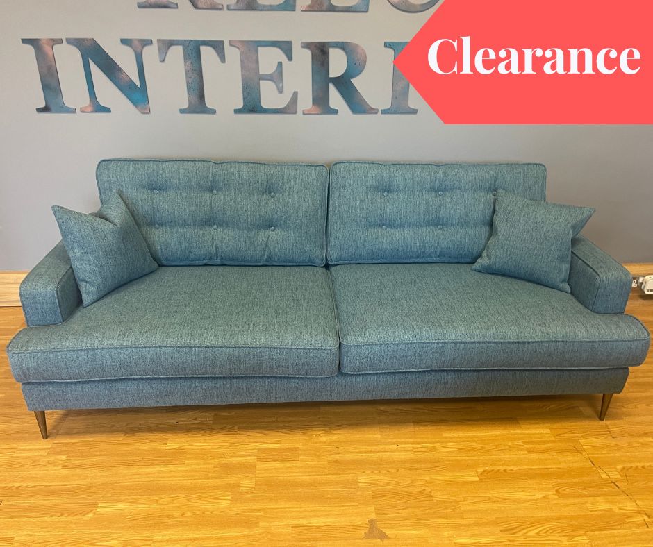 SOFOLOGY ISLA 4 seater standard back sofa in teal mix weave fabric